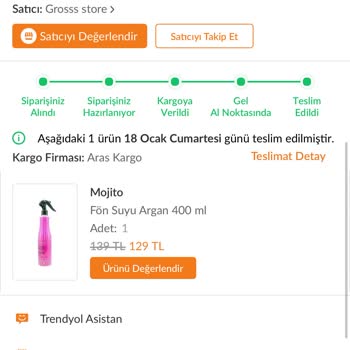Mojito Cosmetics Argan Yağlı Fön Suyunda Beklenmedik Siyah Tortular!
