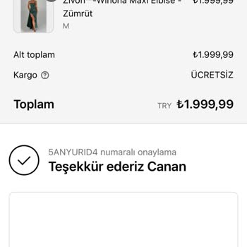 Zivon Giyim Butik Siparişim Gönderilmedi!