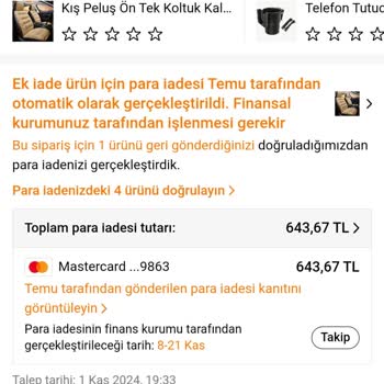 İade Edilmeyen Ürünler Nedeniyle Maddi Mağduriyet