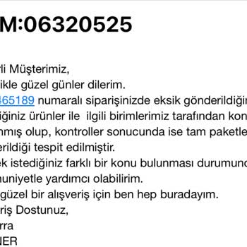 Boyner'den Gelen Eksik Sipariş Ve Yanıltıcı İletişim