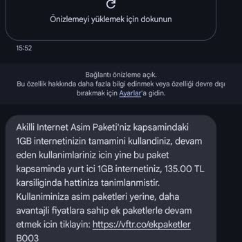 Vodafone'un Kendi Kendine Aşım Paketi Sorunu