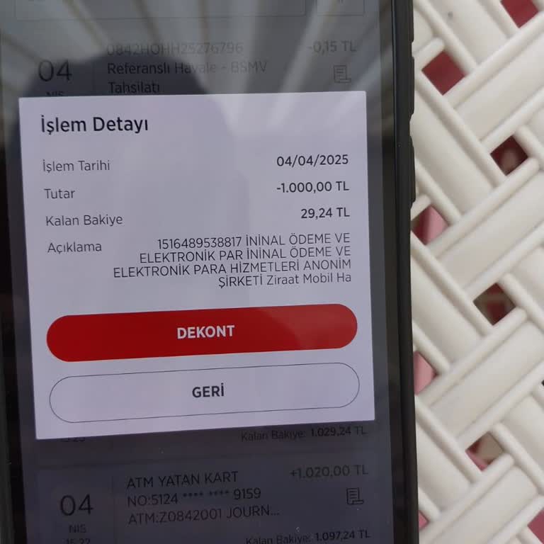 İninal Kartıma Yapılan Havale EFT İşlemi Sonrası Para Kaybı