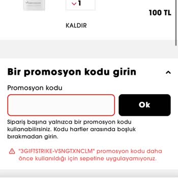 Hediye Kodu Kullanımında Yaşanan Sorun