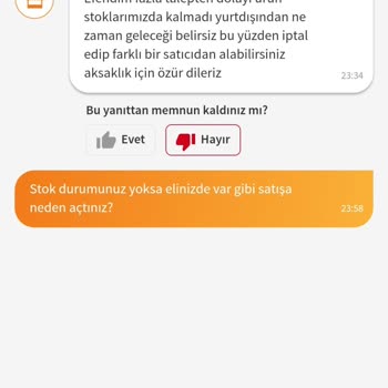 Stokta Olmayan Ürün Ve Güven Sorunu