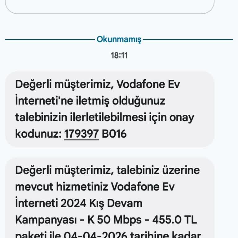 Vodafone Ev İnterneti Taahhüt Yenileme Sorunu