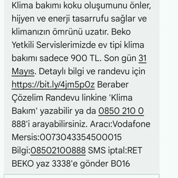 Beko'nun Yanıltıcı Klima Bakım Ücreti Ve Müşteri Hizmetleri Sorunu