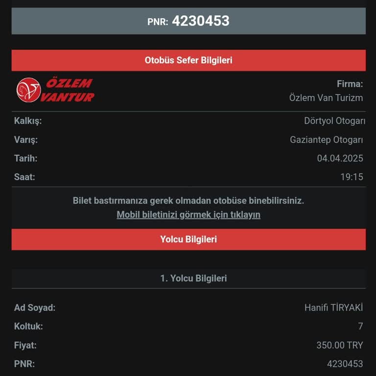 Otobüs Gelmedi Bilet Ücreti İadesi İstiyorum