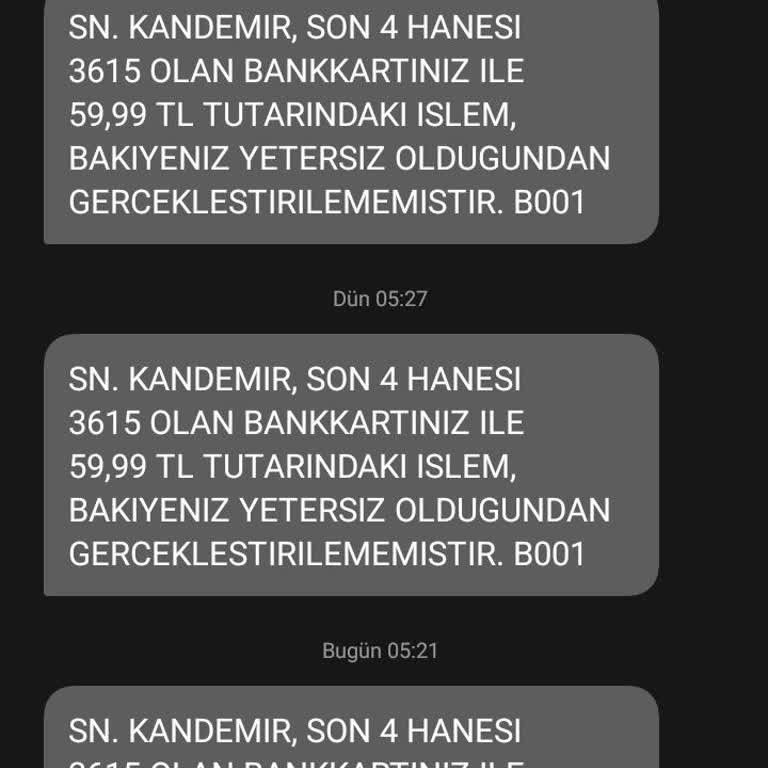 Her Gün Tekrarlanan Banka Mesajı Sorunu