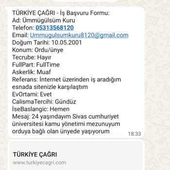 Evden Çalışma İlanı Üzerinden Kişisel Bilgilerimin Kullanılması