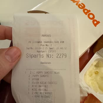 Marmara Park Popeyes'te Menü Seçiminde Zorluk Ve Kalitesiz Ürün