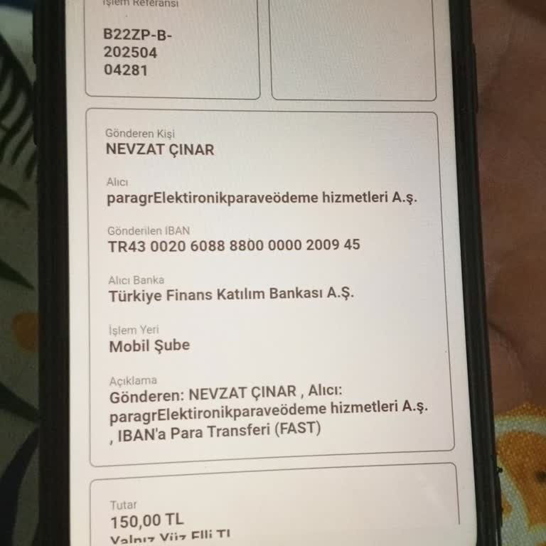 Yanlış IBAN'a Para Transferi Sorunu