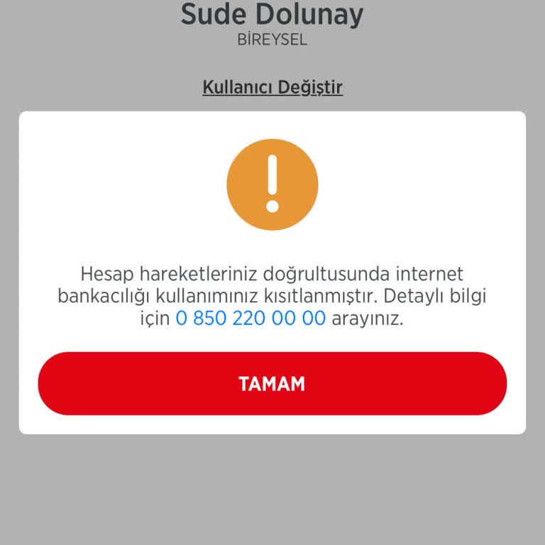 İnternet Bankacılığı Kısıtlaması Ve Müşteri Hizmetleri Yönlendirmesi