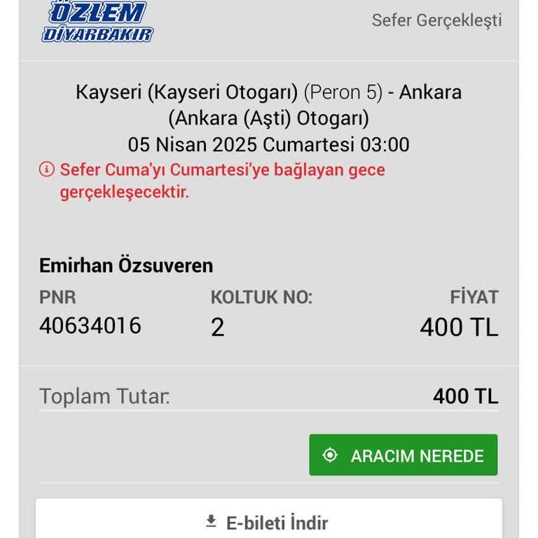 Rötarlı Araç Ve İptal Edilemeyen Bilet Mağduriyeti