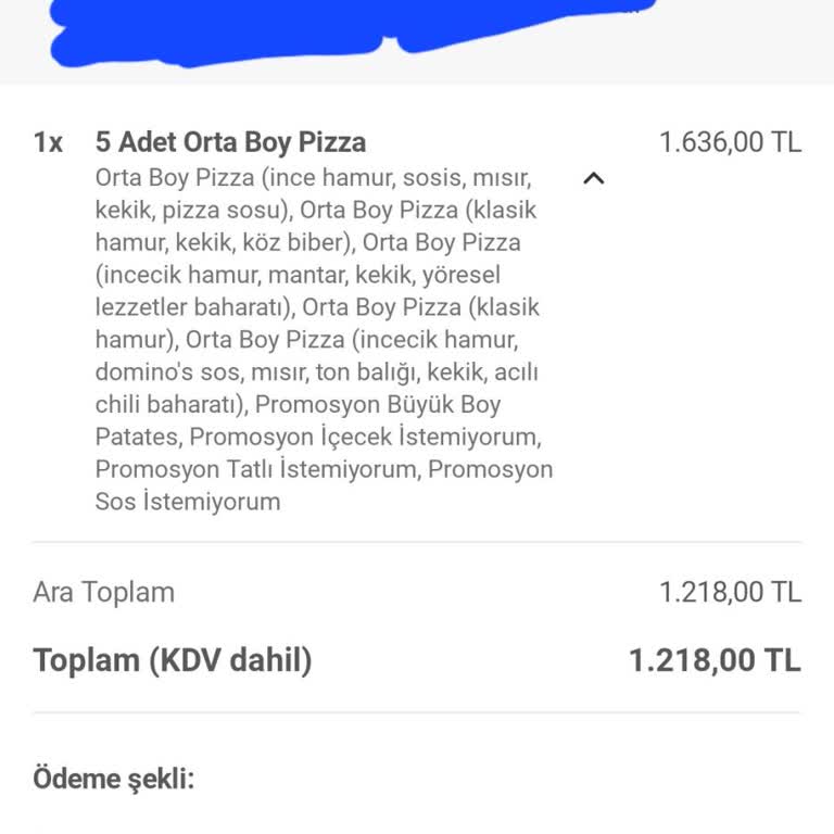Domino's Pizza Yanlış Malzemeler Ve Eksik Bilgilendirme Sorunu!