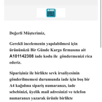 A101 Ekstra Ve Kargo Şirketi Arasında Sıkışan İade Süreci