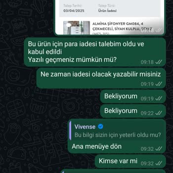 Vivense Kargo Aksaklığı Ve İade Süreci Sorunu