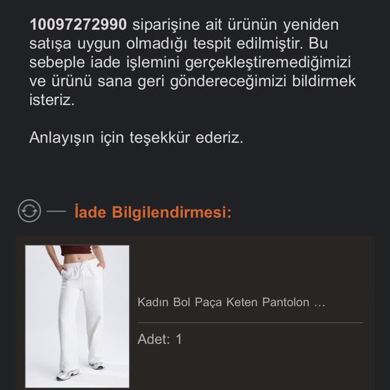 Haksız İade Reddi: Deneme İçin Giyilen Pantolon