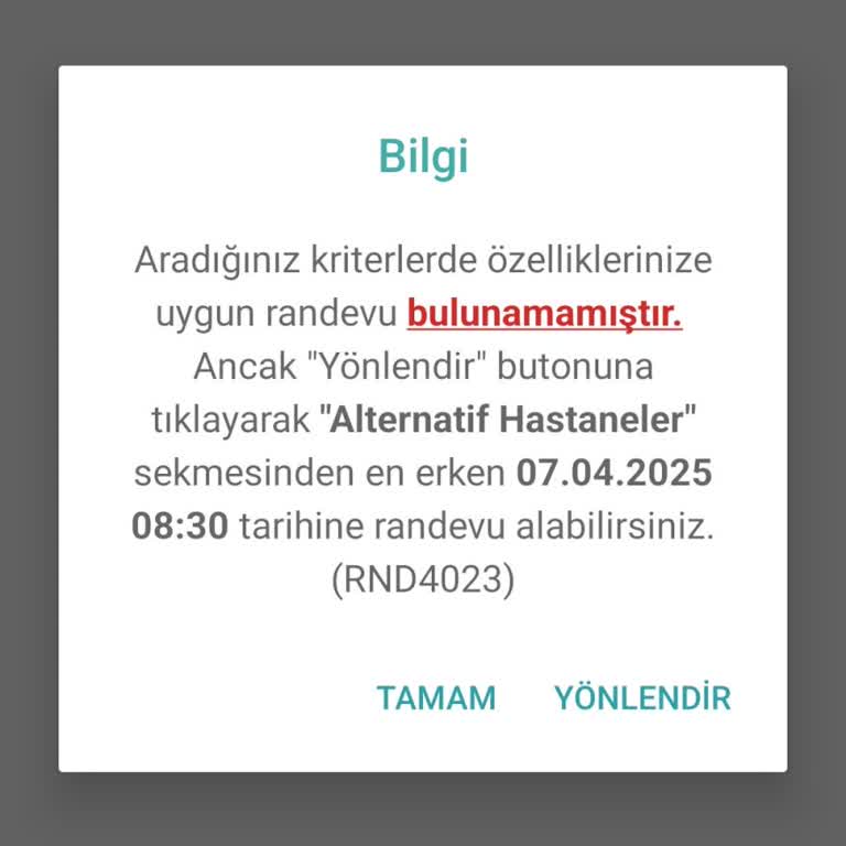 Randevu Alamama Ve Yönlendirme Sorunu