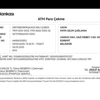Yapı Kredi Bankası ATM'sinde Kaybolan Para: Mağduriyetimin Giderilmesini İstiyorum