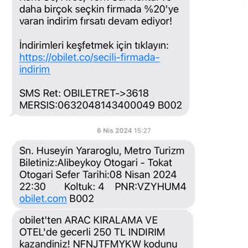 Yanlış Numara Kullanımıyla Gelen Mesajlar