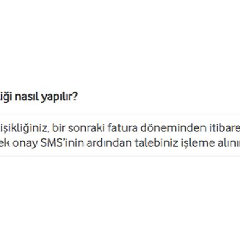 Vodafone İleri Tarihli Tarife Değişikliği Sorunu