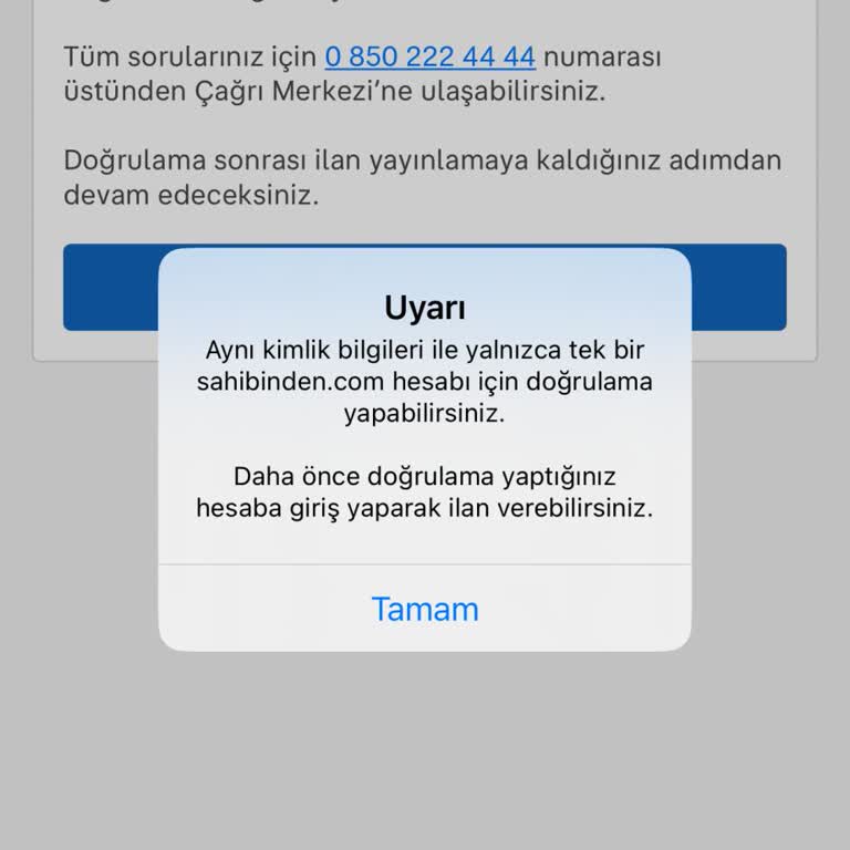 Çift Doğrulama Sorunu İle İlan Verememe