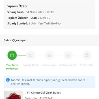 Yıl Dönümü Siparişimde Eksik Ve Geç Teslimat Sorunu