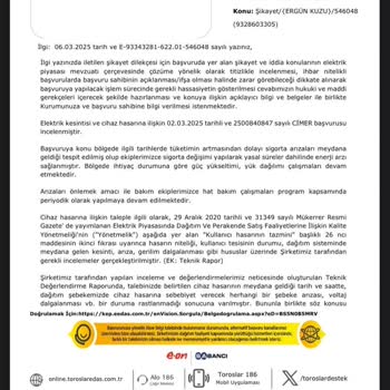 Toroslar'ın Müşteri Hizmetleri Ve Enerji Desteği Hayal Kırıklığı