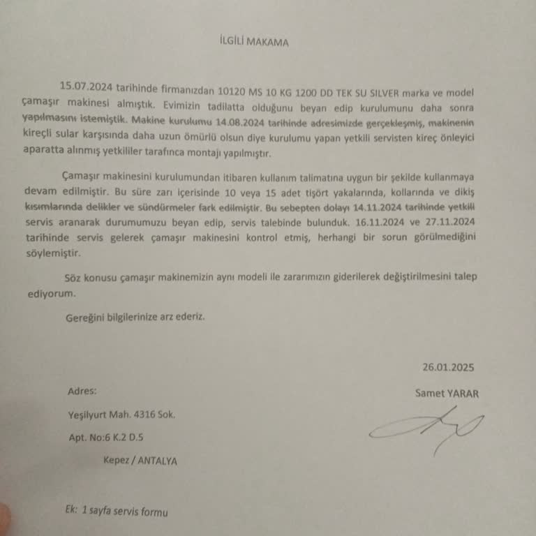 Arçelik Çamaşır Makinesi Kıyafetlerimi Yıpratıyor