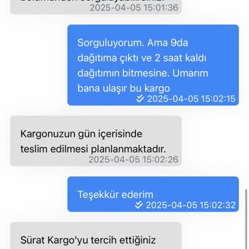 Sürat Kargo'nun Yanıltıcı Teslimat Süreci: Tüm Gün Bekleyiş Boşa Gitti