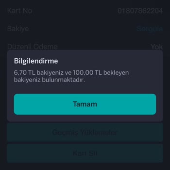 Kentkart Bakiye Yükleme Sorunu