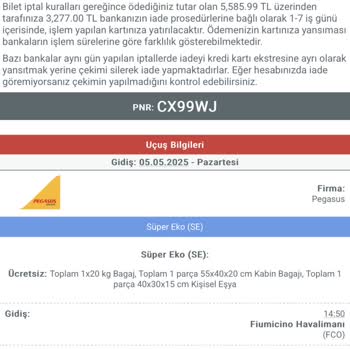Bilet İptali Ve Kesintili İade Mağduriyeti