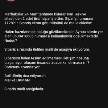 Sipariş Bilgisine Ulaşamama Ve İletişim Sorunları