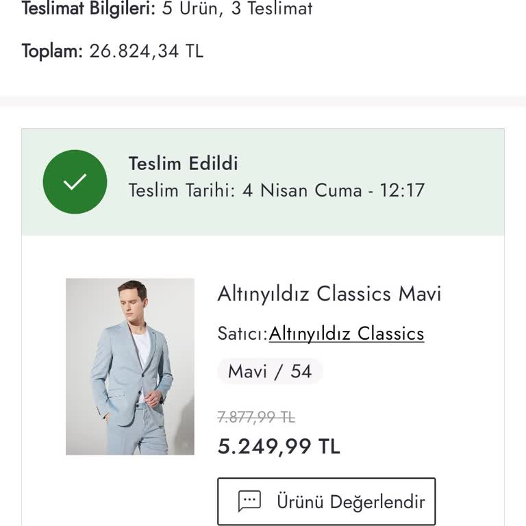 Boyner'den Alınan Takım Elbise İçin Olumsuz Müşteri Hizmeti Deneyimi