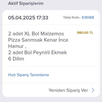 Sipariş Teslimatında Sistem Hatası