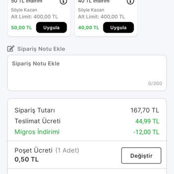 Migros Sanal'da Fazla Ücret Çekimi Sorunu