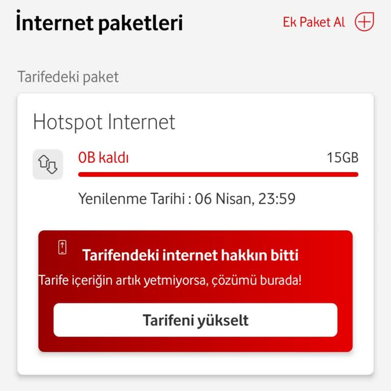 Vodafone Sınırsız Tarifede Hotspot Sınırı Sorunu