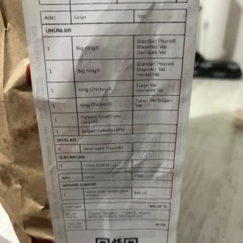 Eksik Ve Soğuk Siparişe Çözüm Bulunamıyor