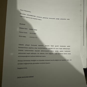 Columbia Ayakkabılarda Aynı Bölgede Yırtılma Sorunu