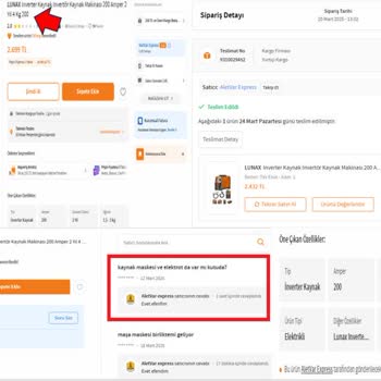 Aletvar Express Yanlış Marka ve Eksik Parçalarla Gelen Kaynak Makinesi Alışverişi