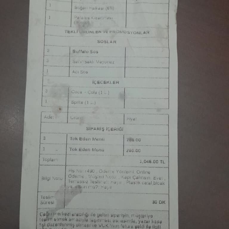 Sipariş Gecikmesi Ve Eksik Ürünler