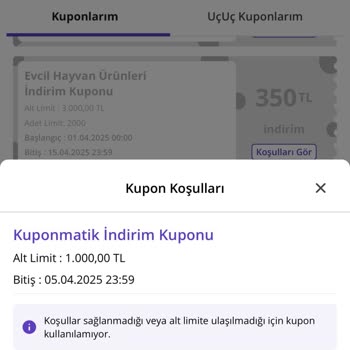 Aldatıcı Kupon Şartlarıyla Karşılaştım