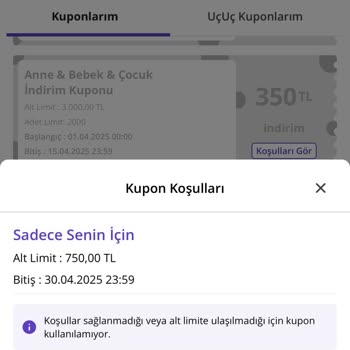 Aldatıcı Kupon Şartlarıyla Karşılaştım