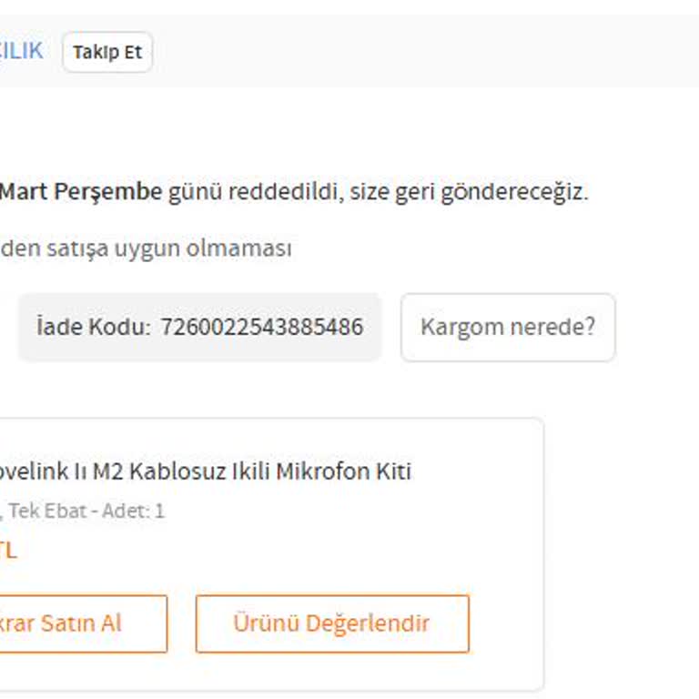 Trendyol'da İade Sürecinde Yaşanan Sorun