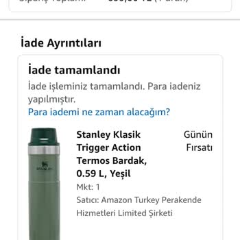 Stanley Termos İade Sorunu Ve Para İadesi Mağduriyeti