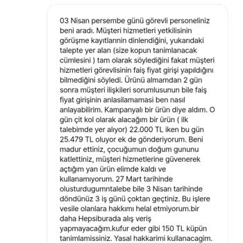 Yanlış Fiyat Girişi Ve Kupon Sorunu: Müşteri Hizmetleri Yetersizliği