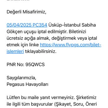 Pegasus İptal Edilen Uçuş Ve Mağduriyet Zinciri