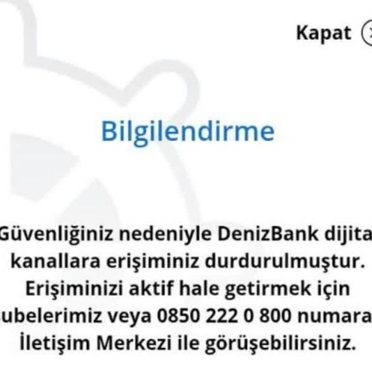 Denizbank Erişim Sorunu ve Mağduriyet