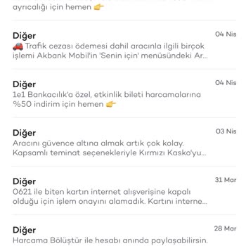 Akbank Mobilde Sürekli Gelen Reklam Bildirimleri