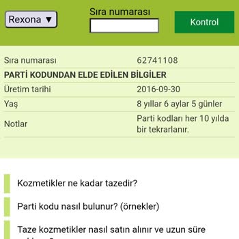 Ürün Tarihleri Arasındaki Tutarsızlık